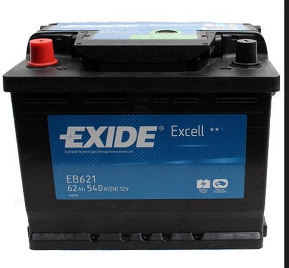 аккумулятор эксайд excell EB 620 12V 62Ah 540A R+