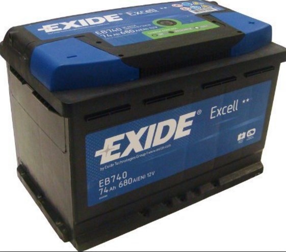 battery exide excell EB740 12V 74Ah 680A R +